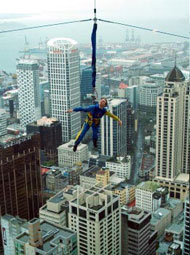 (Fast) Freier Fall vom Sky Tower in Auckland